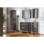 Otitec - meuble sous lavabo de salle de bain avec pieds - graphite brillant - l80 - h84 - p45, 5 - java ...