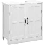 Meuble sous lavabo salle de bain meuble sous vasque avec double porte et �tag�re r�glable, 60x30x60cm, ...