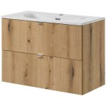 [en. casa] - meuble sous lavabo avec vasque 80 x 57 x 39 cm chne newport