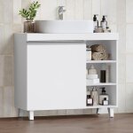 Meuble sous lavabo, meuble sous vasque, salle de bain, 1 porte, 3 espaces ouverts, grande capacit� de ...