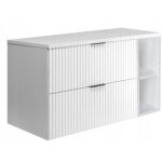 Meuble sous - vasque - 100 / 57 / 46 cm l / h / p - blanc mat - meubles de salle de bains, lavabo, armoires ...