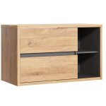 Petits - meubles - meuble sous - vasque 100cm plan de toilette rigel bois et anthracite