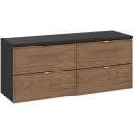 Meuble sous - vasque 120cm plan de toilette elena bois et noir