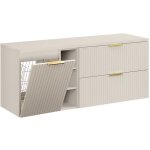 Petits - meubles - meuble sous - vasque 140cm 3 niches panier � linge adriel cachemire