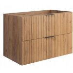 Meuble sous - vasque - 80cm brun mat - ch�ne l / h / p 80 / 57 / 46cm 2 tiroirs softclose armoires de ...