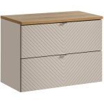 Petits - meubles - meuble sous - vasque 80cm 2 tiroirs plan de toilette manoa cachemire et bois