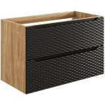 Petits - meubles - meuble sous - vasque 90cm elora noir et bois