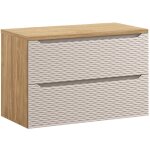 Petits - meubles - meuble sous - vasque 90cm plan de toilette elora beige et bois