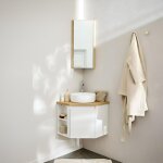 Meuble sous vasque d'angle sorrento avec vasque, robinet et armoire