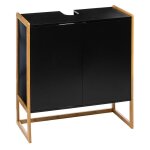 5five simply smart - meuble sous lavabo 2 portes noir natureo 5five