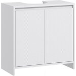 Homcom - meuble sous vasque design contemporain 2 portes �tag�re dim. 60l x 30l x 60h cm blanc