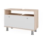 Vicco - meuble sous vasque fynn, sonoma / blanc, 80. 2x54cm avec tiroir