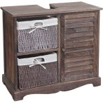 Hhg - jamais utilis] meuble sous - vasque 672, meuble sous - vasque de salle de bain 60x65x31cm, shabby ...