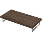 Meuble sous vasque marron bois 45x100cm plan de travail pour salle de bain avec �querres en acier inoxydable ...