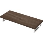 Meuble sous vasque marron bois 45x120cm plan de travail pour salle de bain avec �querres en acier inoxydable ...