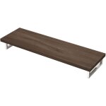 Meuble sous vasque marron bois 45x160cm plan de travail pour salle de bain avec �querres en acier inoxydable ...