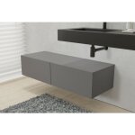 Bernstein - meuble sous vasque mural design pr - assembl en mdf laqu avec 2 tiroirs coulissants pour ...