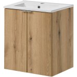 [en. casa] - meuble sous - vasque newport avec lavabo 50 x 57 x 39 cm effet chne