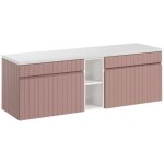 Meubles sous vasque avec plateau + 1 �l�ment - 140 cm - emblematic rose - livraison gratuite
