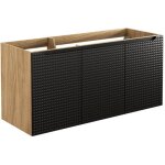 Ac - deco ? meuble sous - vasque simple 120 cm ? h 57 x l 120 x p 46 cm ? mdf noir avec 3 portes ? rangement ...
