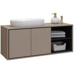 Meuble sous vasque de salle de bain 120 cm gobi coloris marron