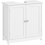 Meuble sous - vasque de salle de bain, meuble sur pied avec 2 portes et �tag�re r�glable pour vasque ...