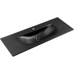 Meuble sous vasque simple avec lavabo, 120 cm, finition noire mate en c�ramique, design �l�gant