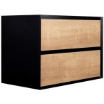 Vente - unique - meuble sous vasque suspendu coloris naturel et noir - 80 cm - lannick