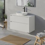 Meuble sous vasque suspendu pour lavabo à poser, 2 tiroirs pivotants - garantie 5 ans - 99, 8x45, 5x62cm ... Meuble sous vasque suspendu pour lavabo à poser, 2 tiroirs pivotants - garantie 5 ans - 99, 8x45, 5x62cm ...