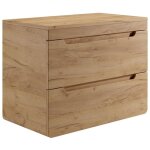 Meuble sous vasque suspendu avec planche - 80 cm - naturel clair - aruba