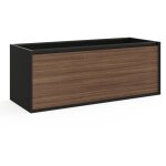 Meuble sous vasque suspendu stri� - coloris naturel fonc� et noir - 120 cm - baniva