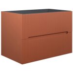 Meuble sous vasque suspendu stri terracotta - 80 cm - pavani