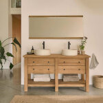 Meuble sous vasque en teck recycl� massif 150 cm