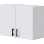 Meuble � suspendre, meuble haut pour cuisine avec 2 portes coloris blanc brillant - hauteur 59 x longueur ...