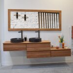 Meuble suspendu 4 tiroirs en teck massif khal�� concept 225