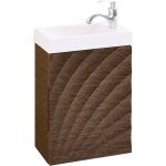 Meuble suspendu de salle de bain avec lavabo en porcelaine, porte rabattable  fermeture douce et tagre ...
