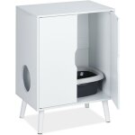 Meuble de toilette pour chat, 2 portes, cache - litire, entre, petite armoire, hxlxp : 77x58x40 cm, ...