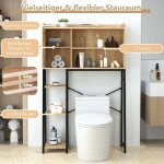 Northix - meuble de toilette avec porte en rotin pe etagere de toilette avec tablette reglable naturel ...
