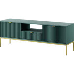 Meuble tv : 1 tiroir, 2 portes, labrador, or, 154 � 56 � 39 cm, poign�es dor�es