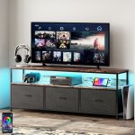 Dans les nuages - meuble tv 108 cm, avec 3 tiroirs de rangement, tagres, cadre en mtal, rectangulaire, ...
