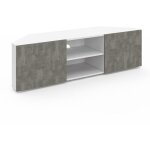 Idmarket - meuble tv 110 cm d'angle eli blanc portes effet bton