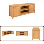 Meuble tv 110x35x44 cm bois de ch�ne massif - meuble tv - meuble televison - support tv - rangement tv ...