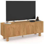 Meuble tv 140 cm archie 4 portes design arche effet bois