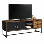 Idmarket - meuble tv 140 cm chicago 2 portes et tiroirs design industriel