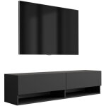 Meuble tv 140 cm noir mat, 140 � 32 � 34 cm