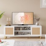 Meuble tv - 147x40x55cm - pour tv 65 pouces - style contemporain