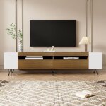 Dans les nuages - meuble tv 180 cm, rectangulaire, avec 2 portes, 4 étagère de rangement, aspect bois, ... Dans les nuages - meuble tv 180 cm, rectangulaire, avec 2 portes, 4 étagère de rangement, aspect bois, ...