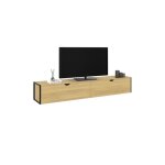 Meuble tv 180 cm suspendu detroit 2 portes design industriel