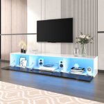 Hauss spole - meuble tv 180x30x35, brillant, led à couleurs changeantes, salon, moderne, espace de rangement, ... Hauss spole - meuble tv 180x30x35, brillant, led à couleurs changeantes, salon, moderne, espace de rangement, ...