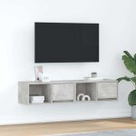 Meubles tv 2 pcs - banc tv - meuble t�l� gris b�ton 60x31x25, 5 cm bois d'ing�nierie 878496